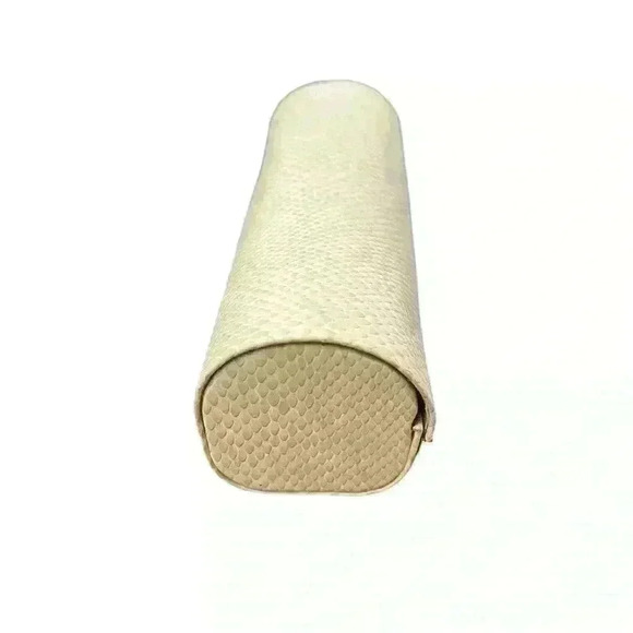 Jimmy Choo Sunglasses Eyeglasses Case Only Hardcase Cream Round Snakeskin - Picture 4 of 5